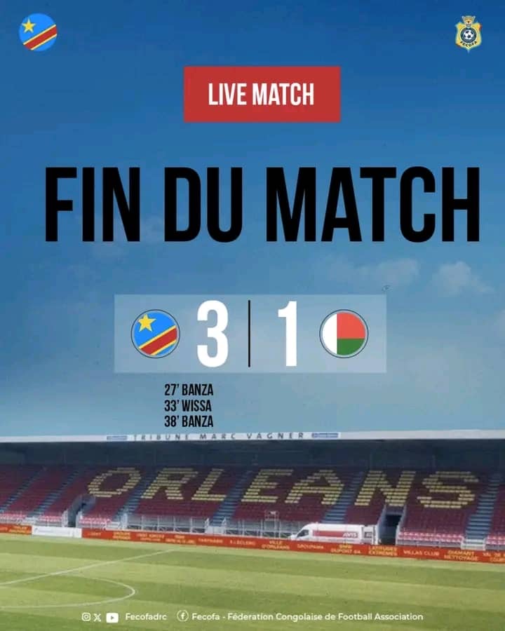 SPORT/AMICAL FIFA: LA RDC EN TRIOMPHE