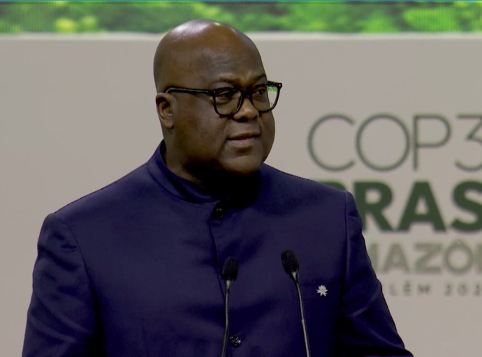 RECHAUFFEMENT CLIMATIQUE : AU COP30, FÉLIX TSHISEKEDI RAPPELLE LE RÔLE DE LA RDC COMME « PAYS-SOLUTION »