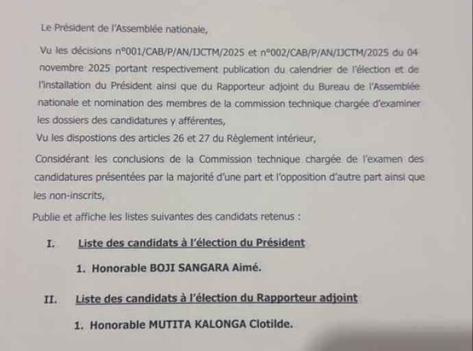 RDC – Assemblée nationale : Boji Sangara et Mutita Kalonga tiennent la corde pour le Bureau