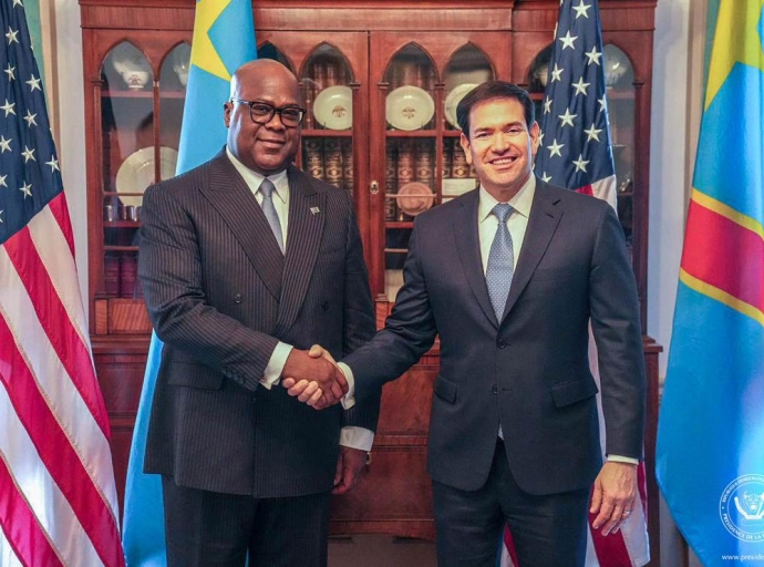 Le Président de la République Félix Tshisekedi s’entretient avec le secrétaire d’État américain Marco Rubio