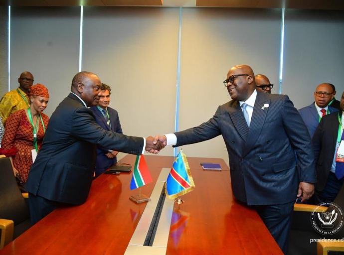 Le président Félix Tshisekedi s'est entretenu avec son homologue sud-africain Cyril Ramaphosa
