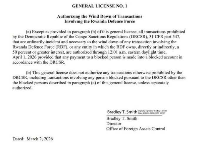 Conflits entre RDC-Rwanda: les États Unis imposent des sanctions contre quatre hauts gradés de l'armée Rwandaise