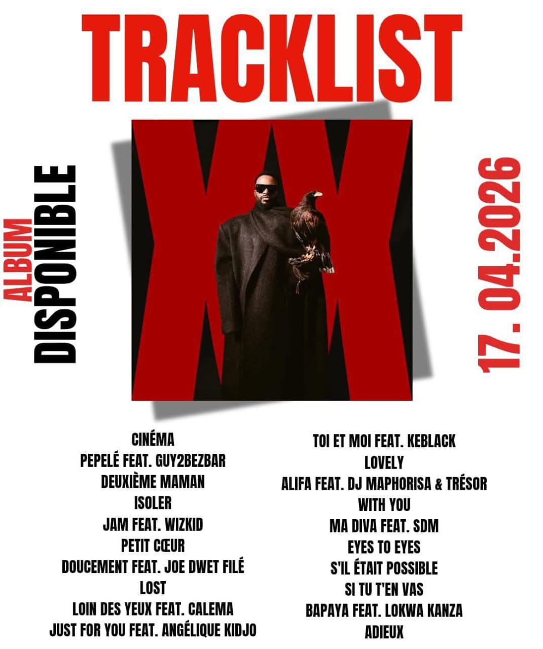 MUSIQUE : Fally Ipupa dévoile la tracklist de son nouvel album XX Delirium